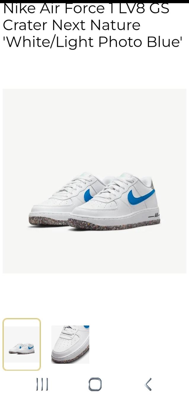 NEW Nike Air Force 1LV8 GS White/Light Photo Blue w/box Woman Size 8. Girls 6.5Y